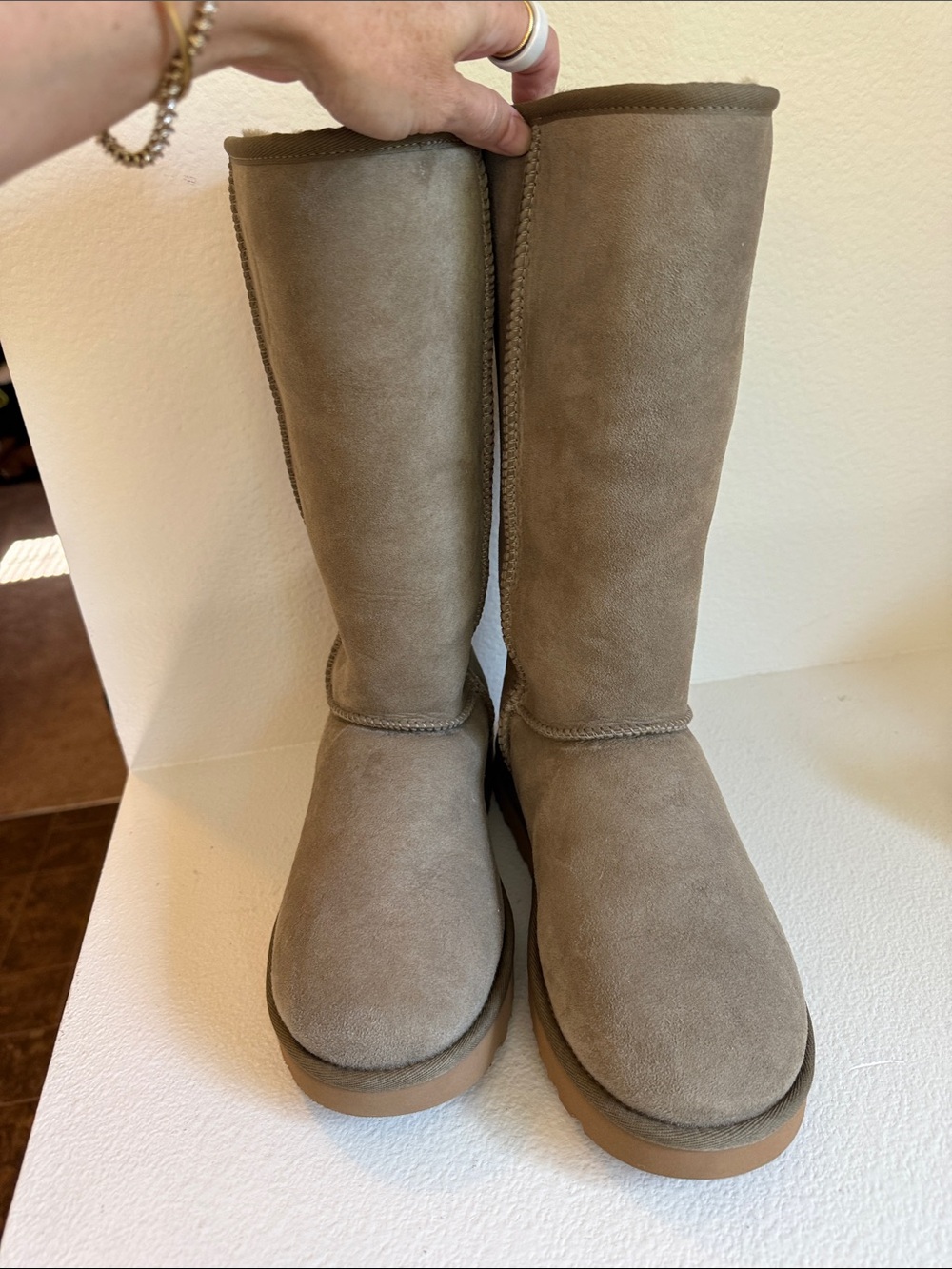 UGG Tall Suede Winter Boots in Taupe